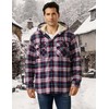 CRYSULLY Winter Hoodies for Men Lightweight Fleece Lined Plaid Shirts