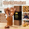Wooden Spoons for Cooking, 12PCS Teak Wooden Kitchen Utensil Set