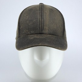 The Vintage Year Heavy Washed Wax Coated Adjustable Low Profile Men Women Baseball Cap (Structured Brown S)