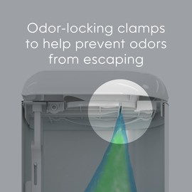 Diaper Genie Platinum Pail Gift Set, Lily White, Made of Durable Stainless Steel and Includes 2 Easy Roll Refills with 18 Bags and 30 Bags