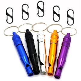 MOCOXYKLXY Emergency Whistle, Emergency Whistle, Rescue Whistle, Outdoors, School, Excursions, Mountain Climbing, SOS, Loud Volume, Key Ring, Compact & Lightweight, 5 Pieces Included, Hook Included
