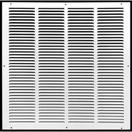 18"w X 18"h Steel Return Air Grilles - Sidewall and Cieling - HVAC Duct Cover - White [Outer Dimensions: 19.75"w X 19.75"h]