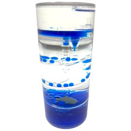 WARM FUZZY Toys (1) Shark Spiral Timer - 3 Minutes Liquid Motion Bubbler Timer for Kids - Bubble Drop Hourglass - Fidget Sensory Toys for Prize Box, PTA, Stocking Stuffers