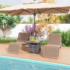 Costway 21.5 Inches Outdoor PE Rattan Side Table w/ Resin