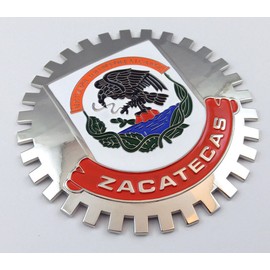 Zacatecas Mexico Grille Badge for car Truck Grill Mount Mexican Flag