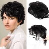 ICRAB 9" Natural Fluffy Human Hair Topper Short Black Curly