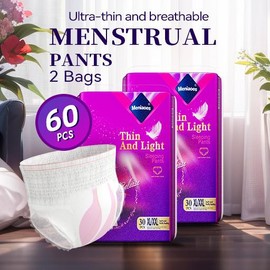 [Buy 1 get 1 free Period diaper] MENIAOES new sanitary napkin pants (30 piece set) 360° leak-proof and breathable, good for skin care night use/tampons - size: M/L(30pieces)40-65KG*2