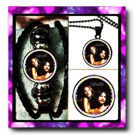 FLEETWOOD MAC BAND STEVIE NICKS LINSEY BUCKINGHAM  BRACELET NECKLACE PIN