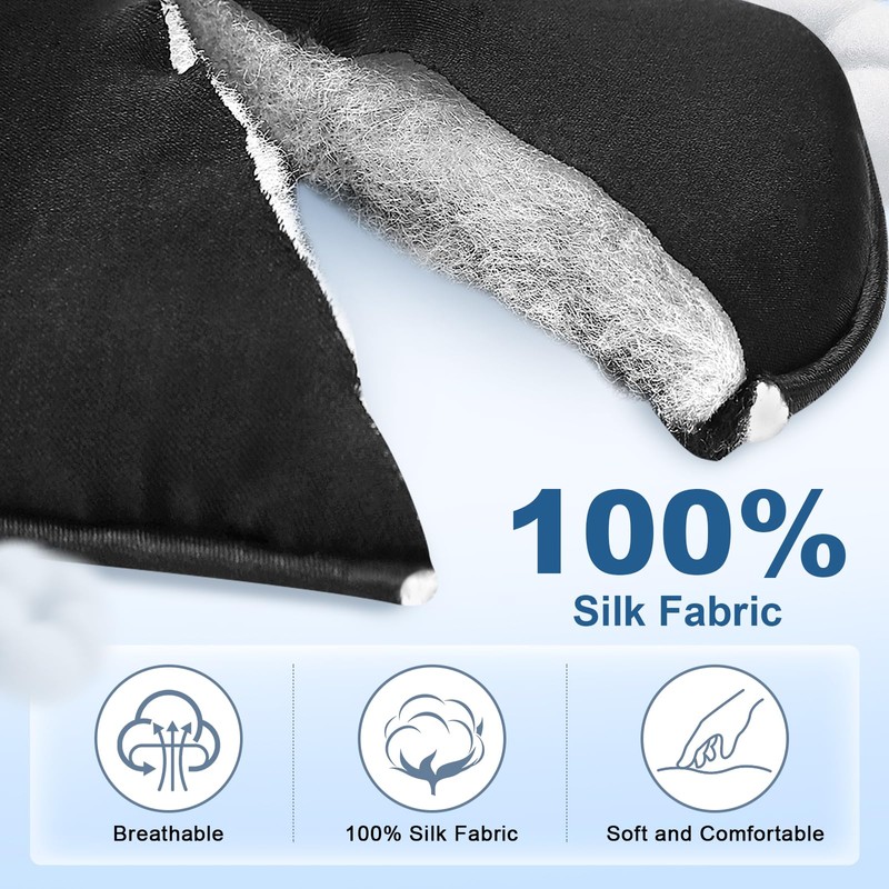 eZAKKA Silk Eye Patches for Adults, Comfortable Single Eye Patche