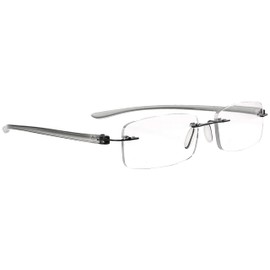 BLUELESS Rimless Reading Glasses Small Readers Men Women（Grey）
