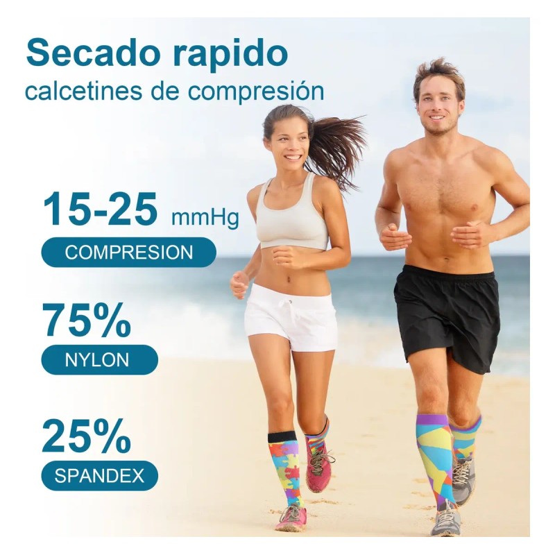 Calcetas Compresión Medias Alivia Varices Y Circulación 9pz