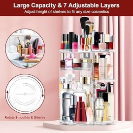 JSBelle Organizador de Maquillaje, 360 Grados de rotación Organizador de Maquillaje Caja                                                              