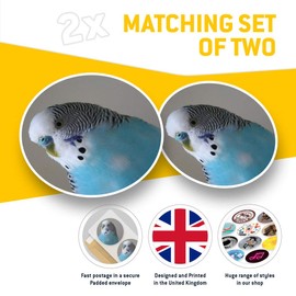 Vinyl Stickers (Set of 2) 15cm - Blue Budgie Bird Birds Laptop Tablet Luggage Scrapbook #14623