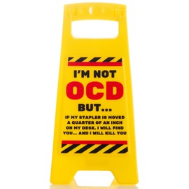 Boxer Gifts 'I'm Not OCD But...' Novelty Office Humour Desk Warning Sign | Funny Desk Accessory Decor | Colleague White Elephant Gift