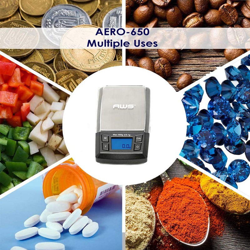American Weigh Scales AERO-650 Pocket Size Digital Scale with Expansion
