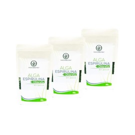 HADOSBIOTEC | Alga Espirulina + Chlorella en polvo Ingredientes naturales Sin conservadores ni aditivos Pack 3 piezas 100 g c/u
