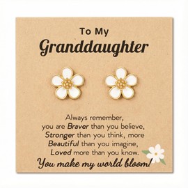 HGDEER Flower Stud Earrings for Girls Kid, Hypoallergenic Kids Granddaughter Gifts from Grandma Teen Tween Toddler Year Old Girl Birthday Christmas Stocking Stuffers Jewelry Trendy Stuff Cool Cute