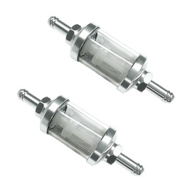 2PCS 5/16" Car Fuel Filter (Silver)