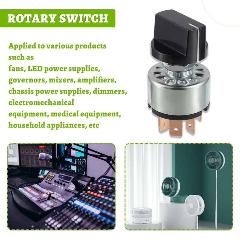 EPLZON 12A 250V/16A 125V Rotary Switch 4Position 3Speed Fan Heater