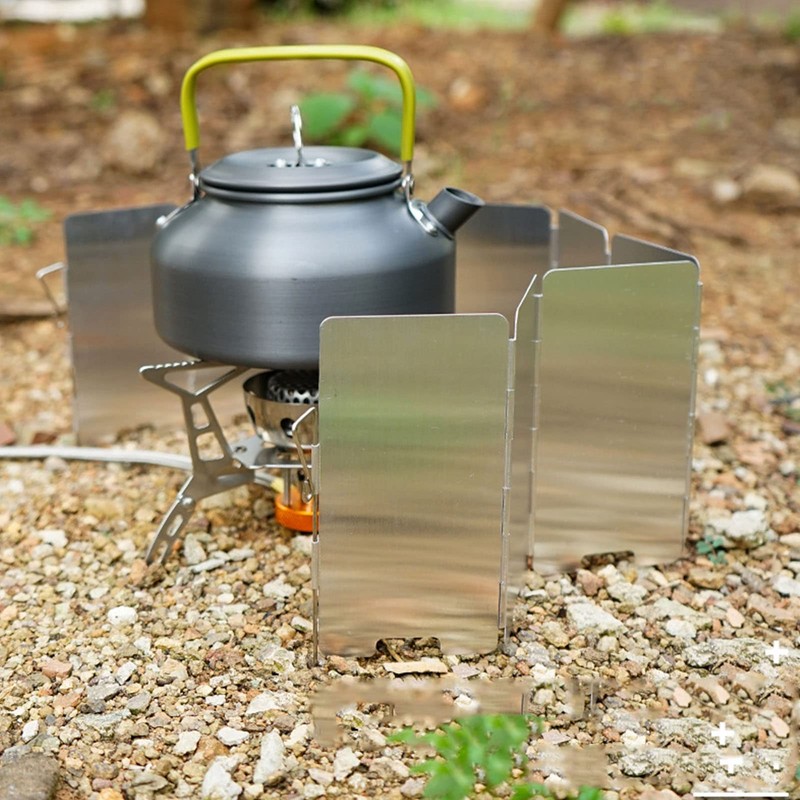 Folding Camp Stove Windshield,Folding Camping Stove Windscreen 9 Plates Aluminum