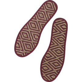 Japanese Traditional Organic Igusa Insoles, Smooth Sweat-Absorbing Deodorant Non-Slip Breathable Insoles Made of Igusa (Japanese Soft Rush Grass) (US Size 8, 26-26.5cm, Red)