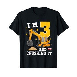 I'm 3 And Digging It 3rd Birthday Construction Excavator T-Shirt