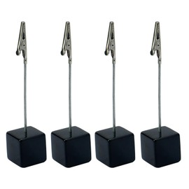 4Pcs Silver Memo Clip Holders Stand with Alligator Clasp Pictures Card Paper Note Clip Office Memo Holders for Office Home Use