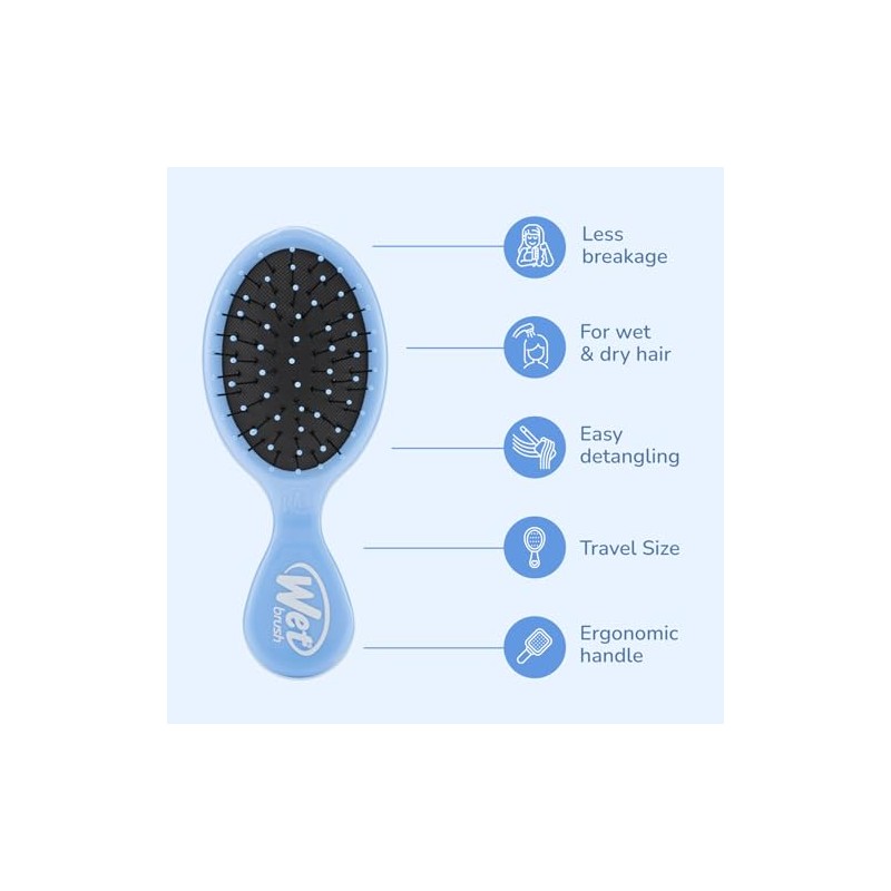 Wet Brush Mini Detangler Cepillo Desenredante de Viaje Azul Cielo