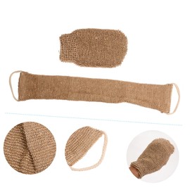 Minkissy 2pcs Exfoliating Bath Towel Gloves Double-sided Scrubber Back Foot Scrub Natural Comfortable for Shower Bath