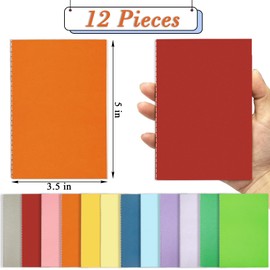 DWIYITTN Pack of 12 Pocket Notebooks, 9 x 13 cm, Handy Lined, 36 Pages, Blank Coloured Mini Notebook, Bulk for Party Bags, Small Project, Writing Notebook that Takes Sketches