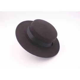 Happyupcity Black Classic Fedora Hat Wide Brim Pork Pie Hat Flat Top Hat Boater Trilby Hat for Women Men