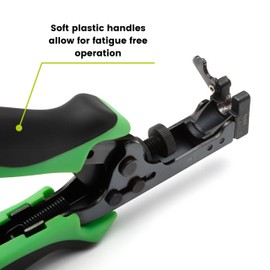 trueCABLE F Connector Compression Tool, Adjustable for RG6, RG 6 Quad Shield, & RG59 F-Connectors, Coax Cable Crimper