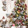 MOTONG 10 PCS Glitter Artificial Christmas Tree Pine Leaves, Artificial