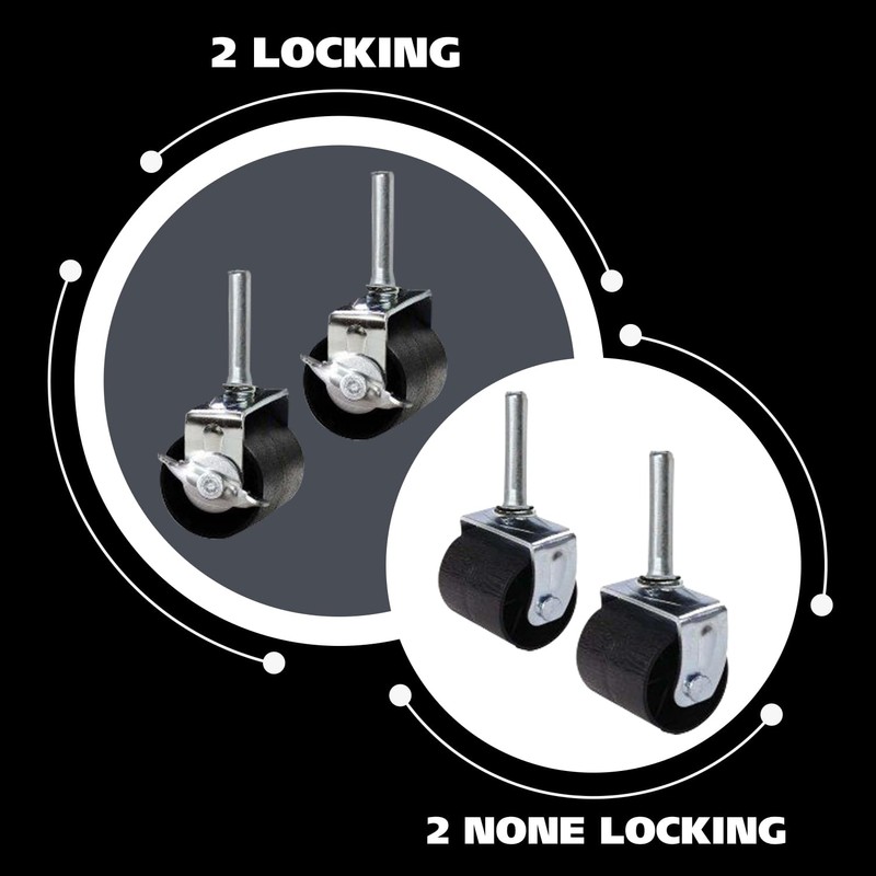 King's Brand Heavy Duty Caster Wheels for Bed Frame ~Set