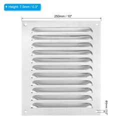 PATIKIL 10 x 10 Inch Vent Cover, 304 Stainless Steel Screen Air Grille Ventilation Cover HVAC Louvered Grill for Home Kitchen Bathroom Wall Ceiling