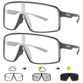HTTDSLF Quick Glasses, Pack of 2 Photochromatic Sports Sunglasses, Sunglasses Cycling Glasses Men Women UV400 Protection Sports Glasses for Outdoor Activities Such as Cycling Fishing Running Glasses