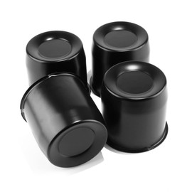 DewFlew 4Pcs 5.15" Push Through Wheel Center Caps Stainless Trailer Hub Cap for Truck SUV RV Wheel Rim (Fit 5.15" Bore 4.92" H Matt Black)