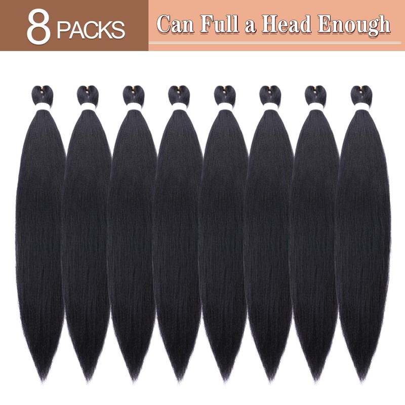 Braiding Hair Pre Stretched 8Packs 24Inch Extensions for Twist or
