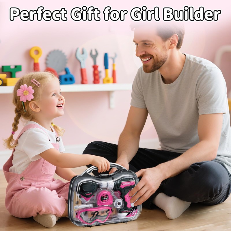 KidBloom Kids Tool Set with Toy Drill, Construction Tools with