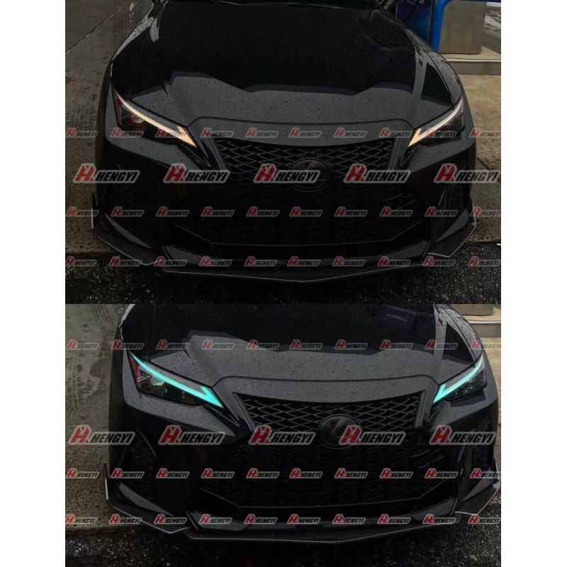 Unbranded V-Style Gloss Black Front Bumper Lip For 2021-2022 Lexus