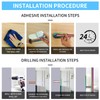 Paper Towel Holder Under Cabinet, Self-Adhesive or Drilling Rainbow Paper