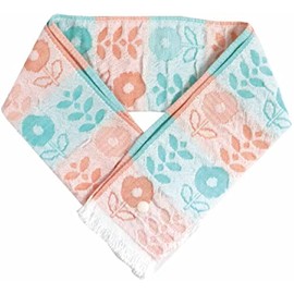 Seikan ECO de PCHH-100 PI Cooling Muffler, Made in Japan, Includes Ice Pack, Button, Scarf Towel, Summer, Cool, 3.1 x 25.6 inches (8 x 65 cm), Pocket Scarf, Scandinavian Flower, Pink