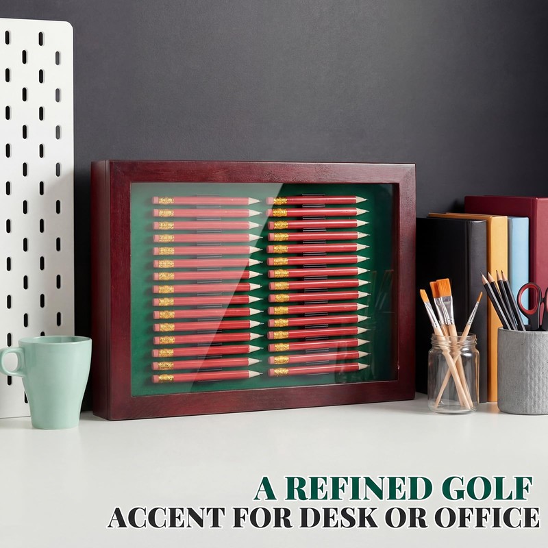 BrightRow Golf Pencil Display Case Holds 32 Round or Hexagonal