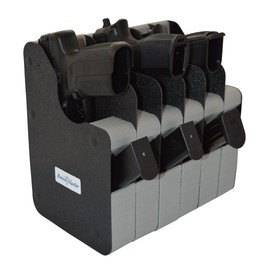 BenchMaster Vertical Pistol Rack, Handgun Safe Storage, Holds 2 to 12 Pistols, Secure Gun Holder Organizer, Kydex and High-Density Foam, No Metal, Lightweight, Sturdy, No Flex, Made in USA