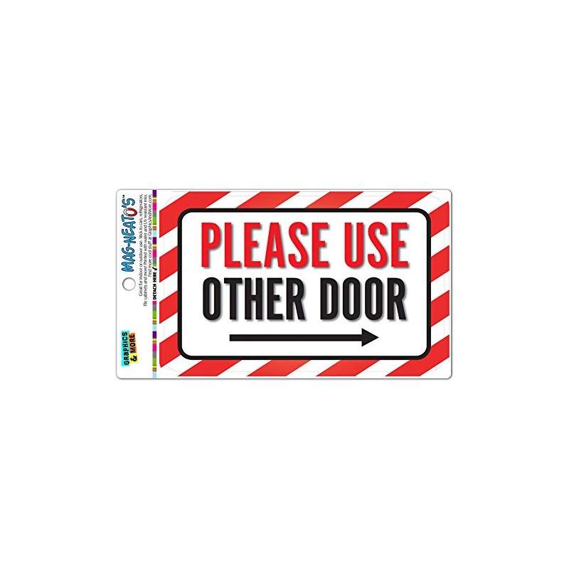Please Use Other Door Right Arrow Vinyl Magnet Sign