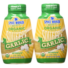 Spice World Garlic, Organic Minced, Squeeze Bottle 9.5 Oz. (Pack of 2)