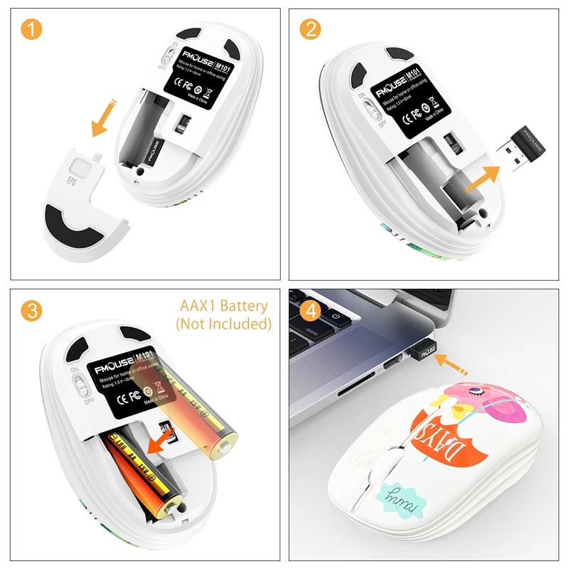 Wireless Mouse with Nano Receiver for PC, Laptop, Notebook, Computer,
