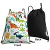 Richugui Cartoon Dinosaur Drawstring Backpack Drawstring Backpack Waterproof Lightweight String