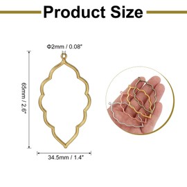 sourcing map 40Pcs Alloy Open Bezel Pendants, Leaf Open Back Hollow Frame Pendant Geometric for Resin Jewelry Making Earrings Necklace Bracelet DIY, Gold