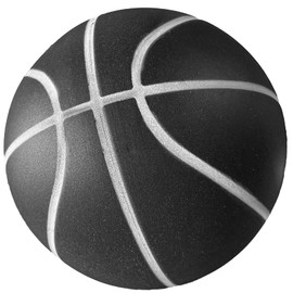 Rikopin Silent Basketball, No. 5, Urethane Foam Toy, Children's Ball, Sponge Ball, Indoor, Sports, Practice Ball, Basketball (No. 5 - Black)